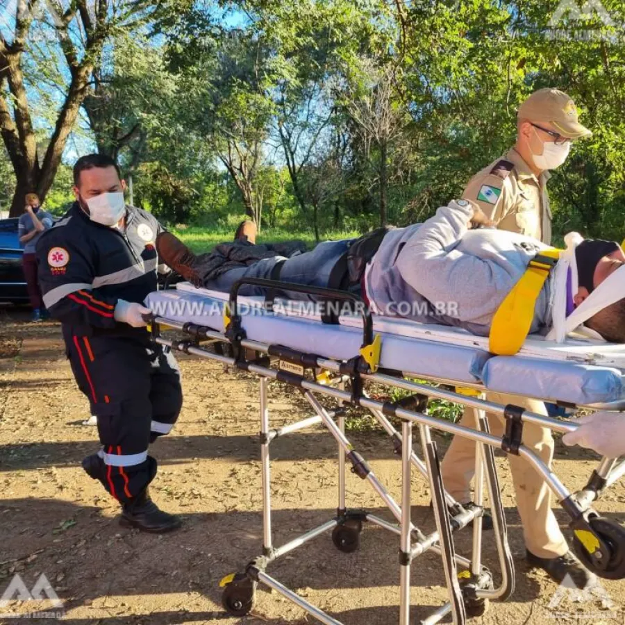 Casal fica gravemente ferido em acidente na Vila Esperança em Maringá