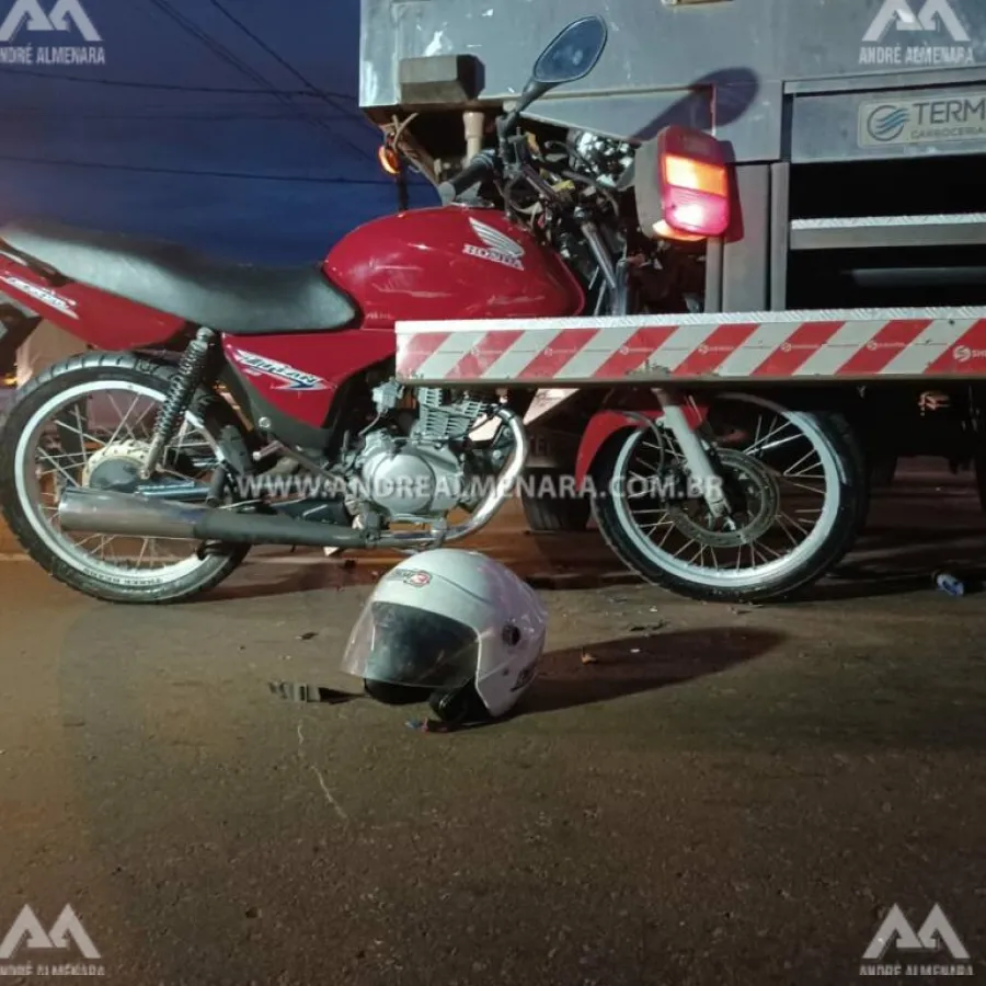 Piloto de moto fica em estado grave ao sofrer acidente em Maringá