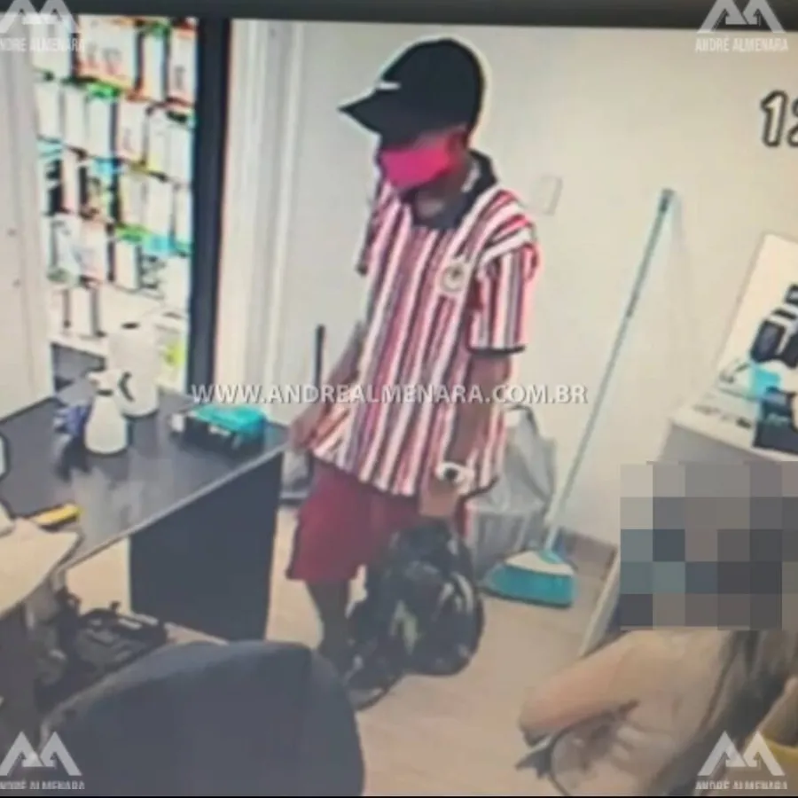 Ladrão obriga mulheres ficarem nuas durante assalto em loja em Maringá