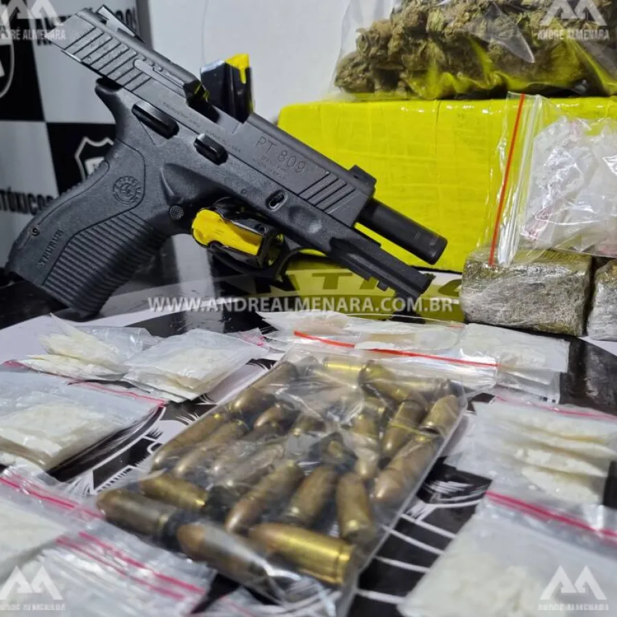 Curitibanos são presos em Maringá com arma e grande quantidade de drogas