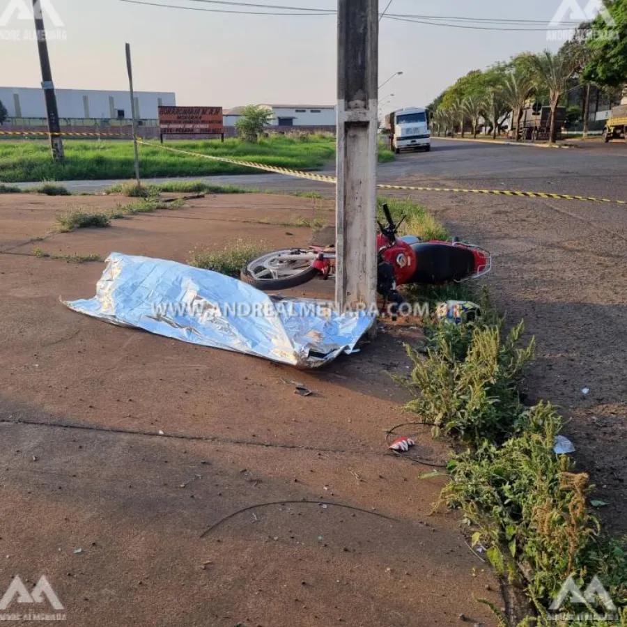 Morador de Paiçandu morre ao bater moto contra poste