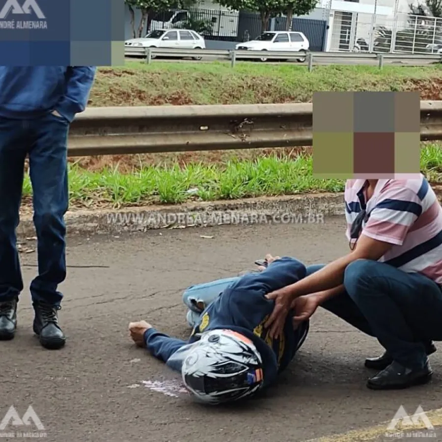 Motociclista fica ferido ao bater de frente com automóvel em Maringá