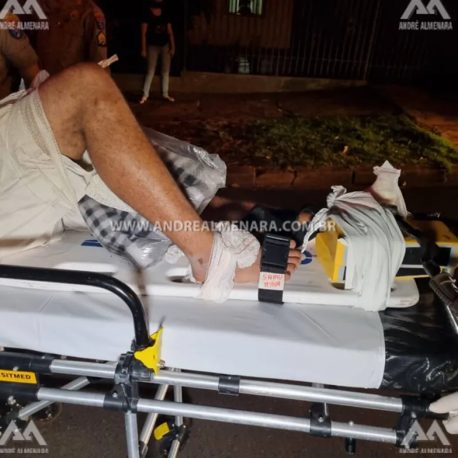 Motoboy fica ferido em acidente na zona 7 em Maringá