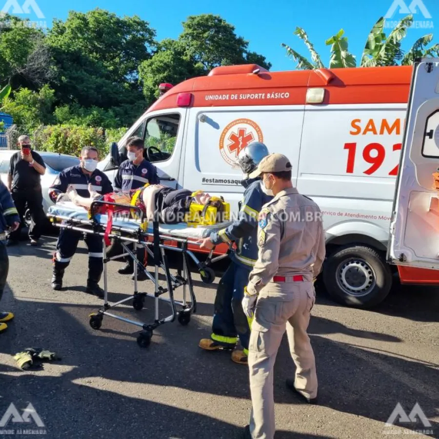 Gestante fica ferida em acidente no Jardim Imperial em Maringá