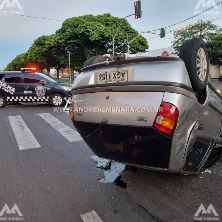 Mulher fica ferida em acidente na Avenida Colombo em Maringá