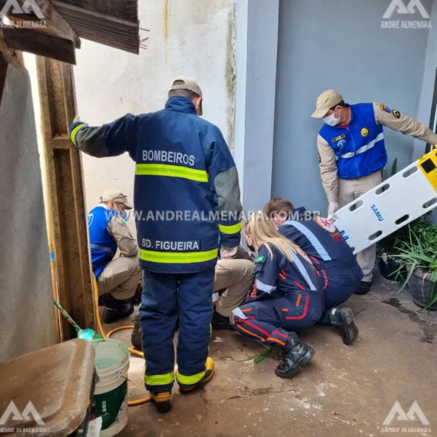 Trabalhador leva choque elétrico e depois cai de telhado de residência em Paiçandu