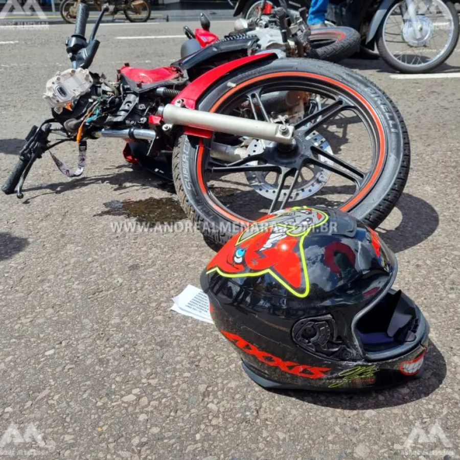 Motociclista de 19 anos é intubado ao sofrer acidente na Avenida Kakogawa