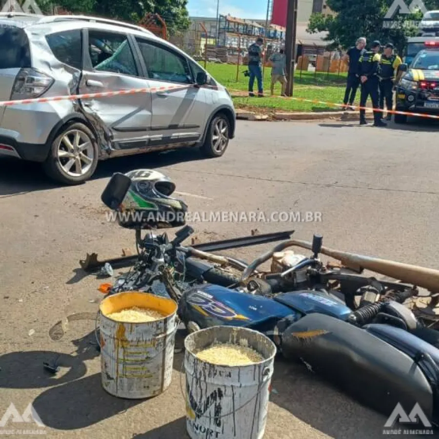 Motociclista de 24 anos é intubado ao sofrer acidente na Avenida Colombo