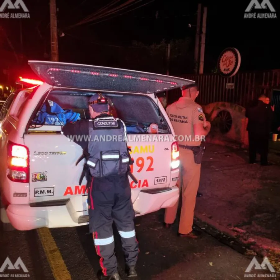 Atentado a tiros deixa três pessoas feridas em bar na Zona 4 em Maringá