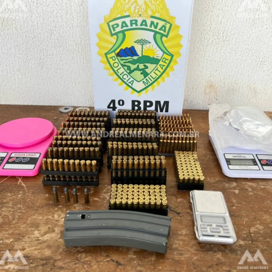 Criminoso é preso em Marialva com dezenas de munições de fuzil e pistola