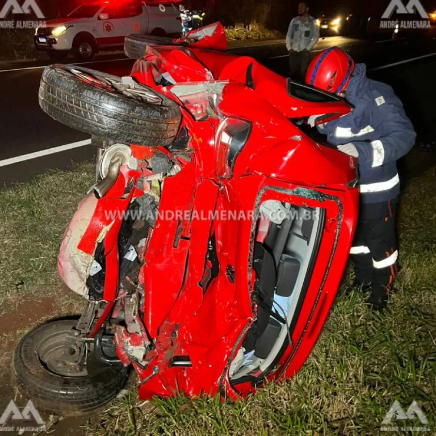 Motorista morre e passageira fica ferida em acidente na rodovia 317 em Maringá
