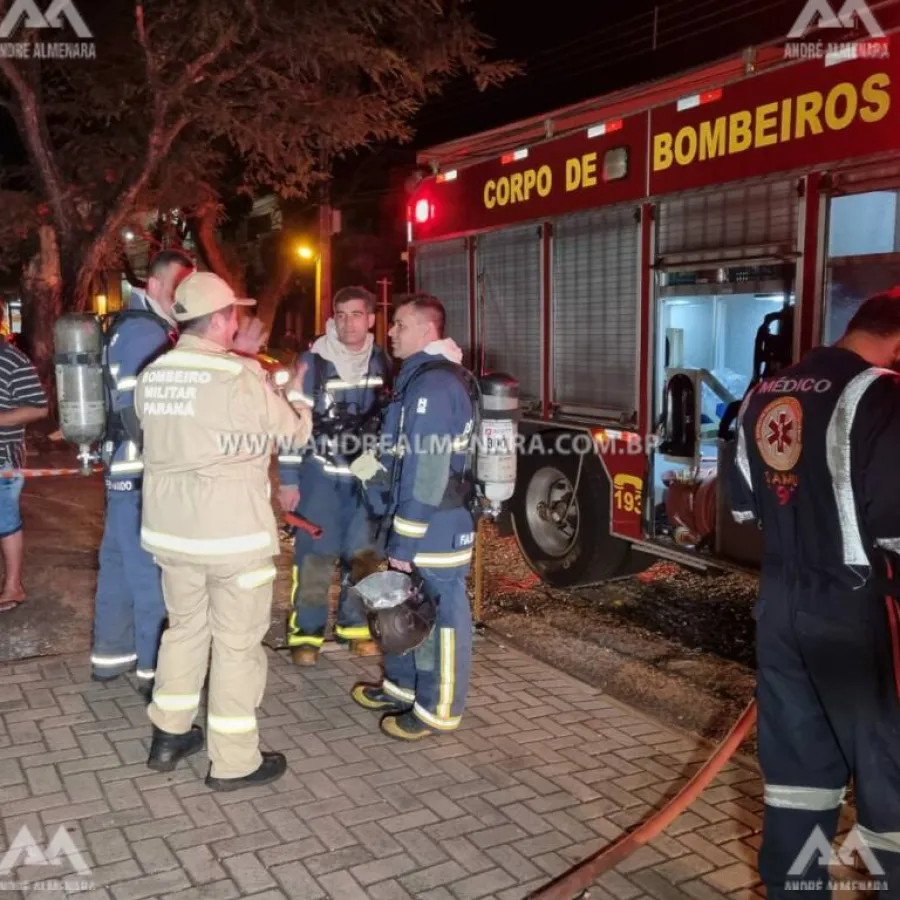 Homem morre carbonizado durante incêndio em pensionato em Maringá