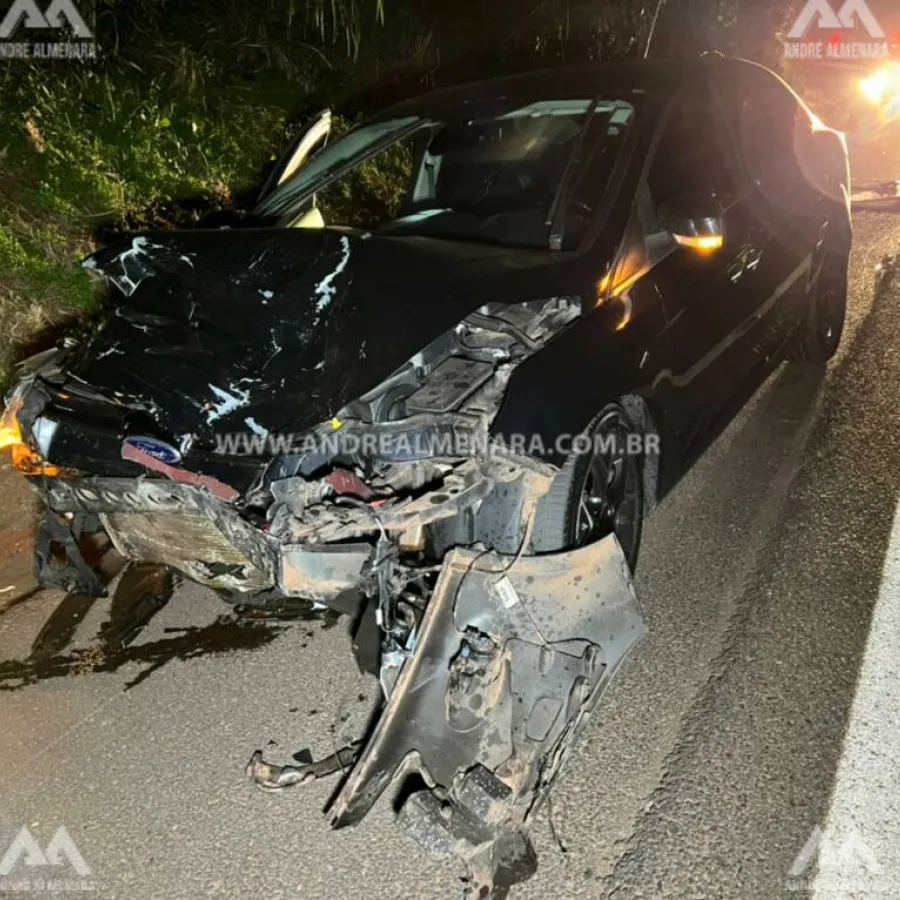 Motorista morre e passageira fica ferida em acidente na rodovia 317 em Maringá