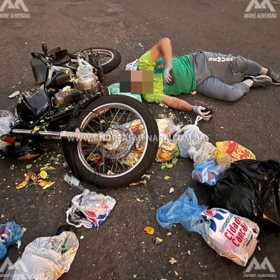 Gari fica ferido ao ser atropelado por moto em Maringá