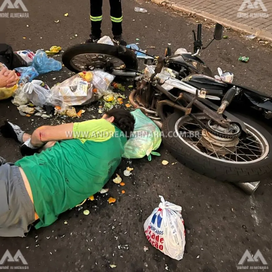 Gari fica ferido ao ser atropelado por moto em Maringá