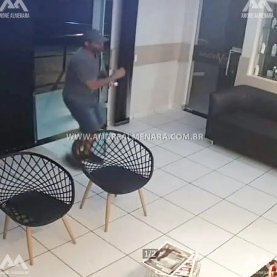Ladrão causa enorme prejuízo após furtar objetos de salão de beleza no centro de Maringá