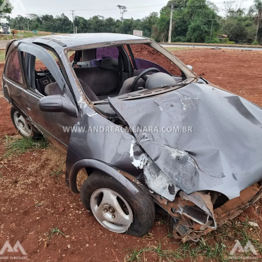Quatro pessoas ficam feridas em acidente que ocorreu na rodovia BR-376 em Maringá.