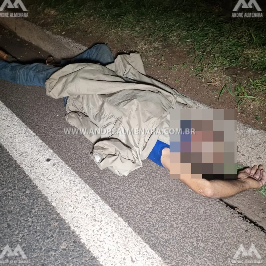 Homem morre ao ser atropelado por moto na rodovia PR-317 em Maringá