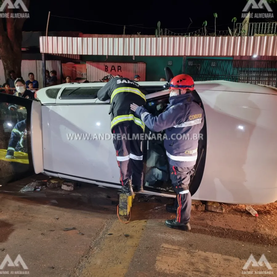 Motorista com sinais de embriaguez sofre acidente em bairro de Paiçandu.