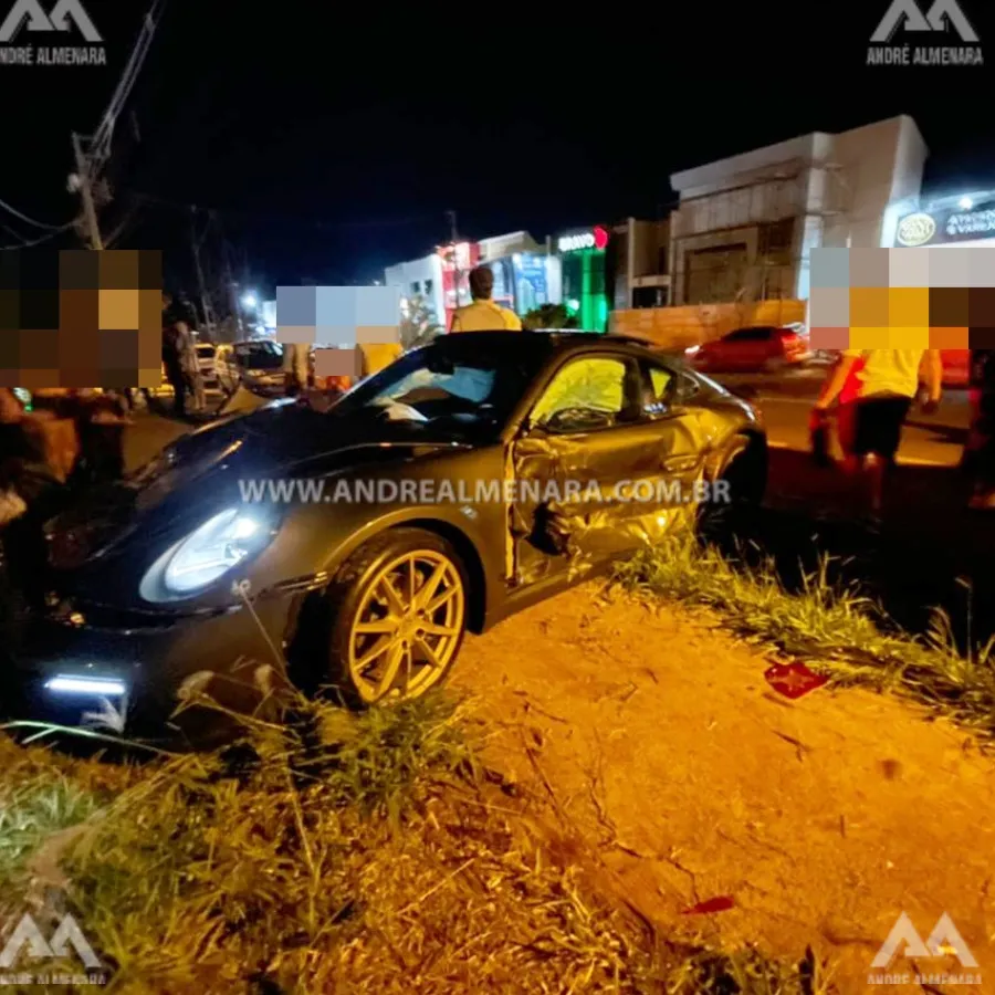 Motorista embriagado bate Porsche em outros veículos estacionados em Maringá