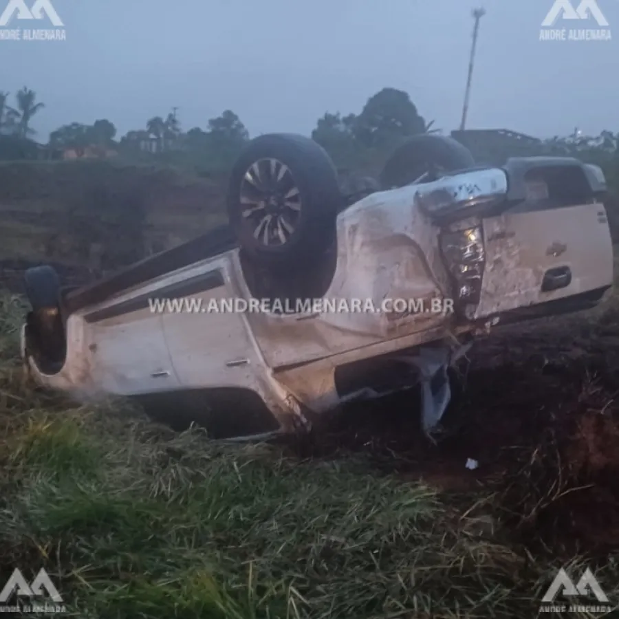 Motorista sofre acidente com sua camionete na rodovia de Mandaguaçu