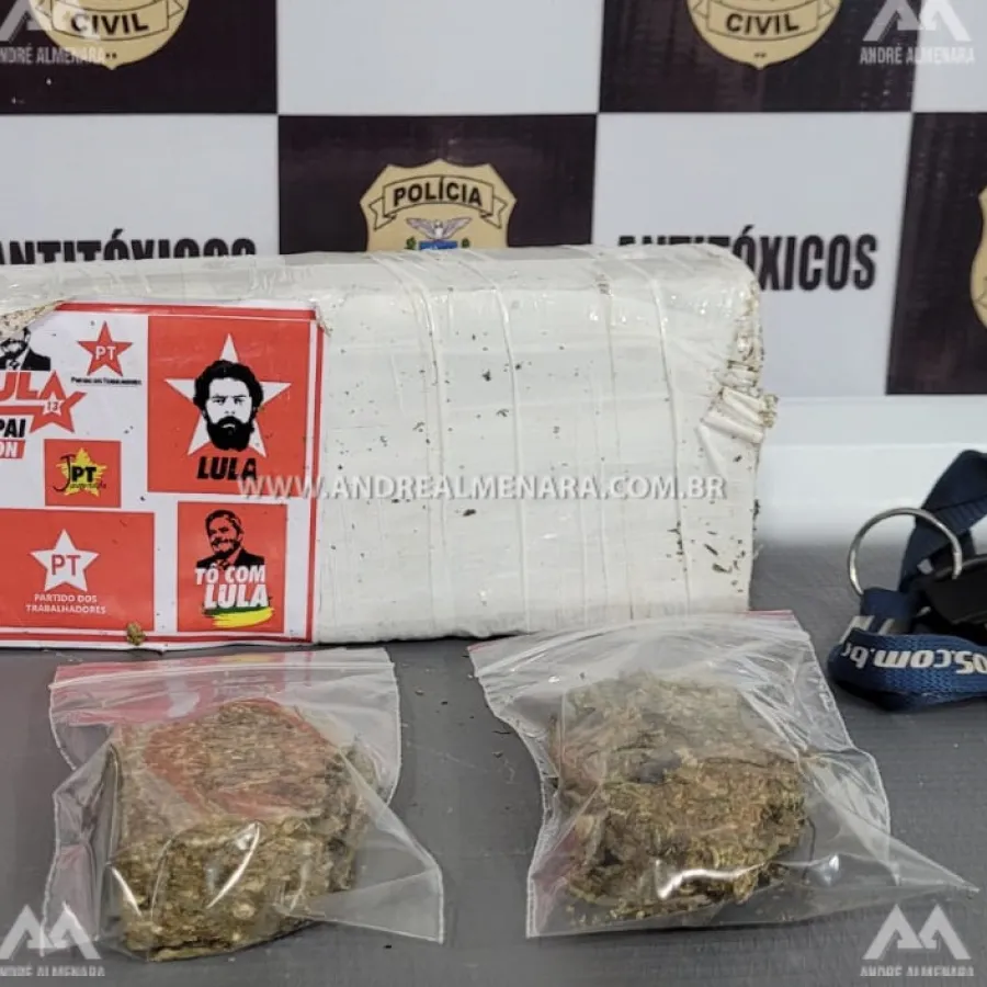 Suspeito de traficar drogas é preso com tablete de maconha no Jardim Imperial em Maringá