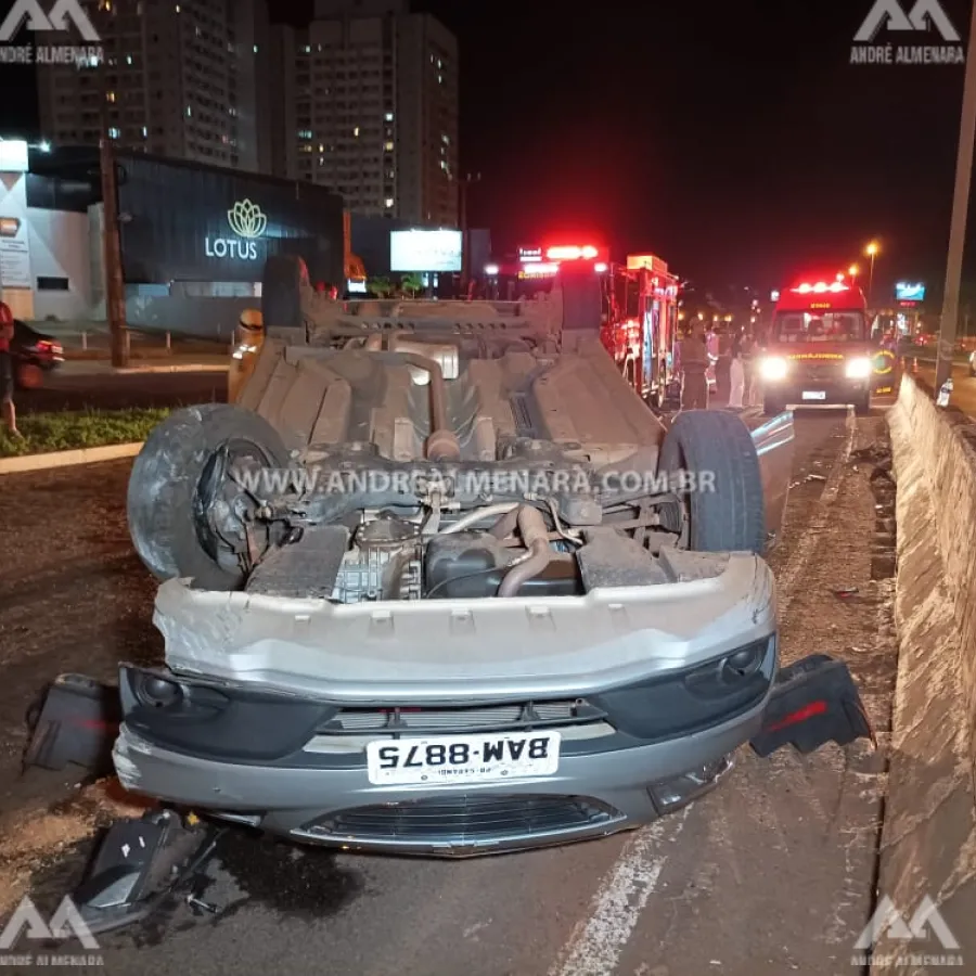Pessoas ficam feridas após sofrerem acidente na Avenida Colombo em Maringá