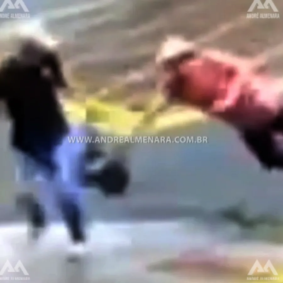 Idosa fica ferida ao ser derruba no chão durante tentativa de roubo no centro de Maringá