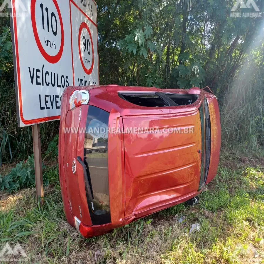 Motorista abandona veículo após sofrer acidente na rodovia de Iguatemi