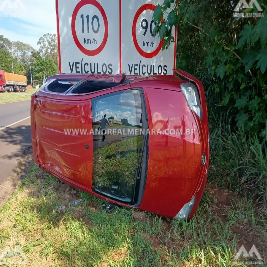 Motorista abandona veículo após sofrer acidente na rodovia de Iguatemi