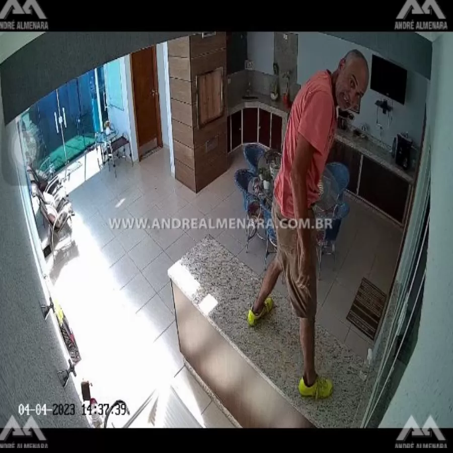 Câmera instalada em residência flagra ladrão agindo no Jardim Alvorada