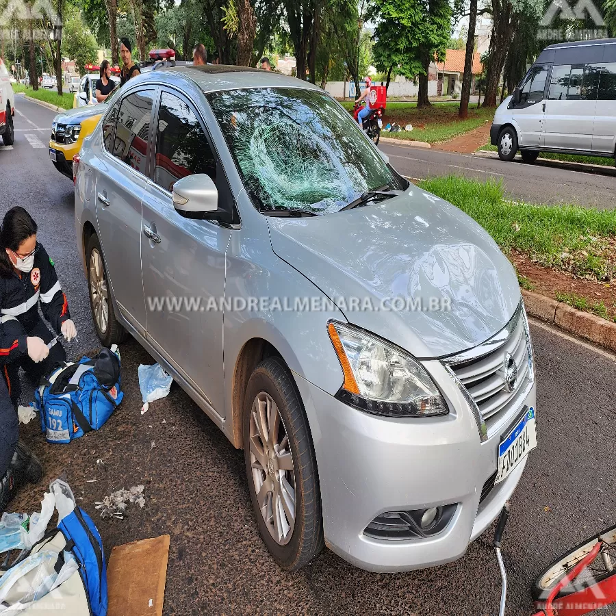 Homem fica em estado gravíssimo ao ser atropelado por automóvel em Maringá