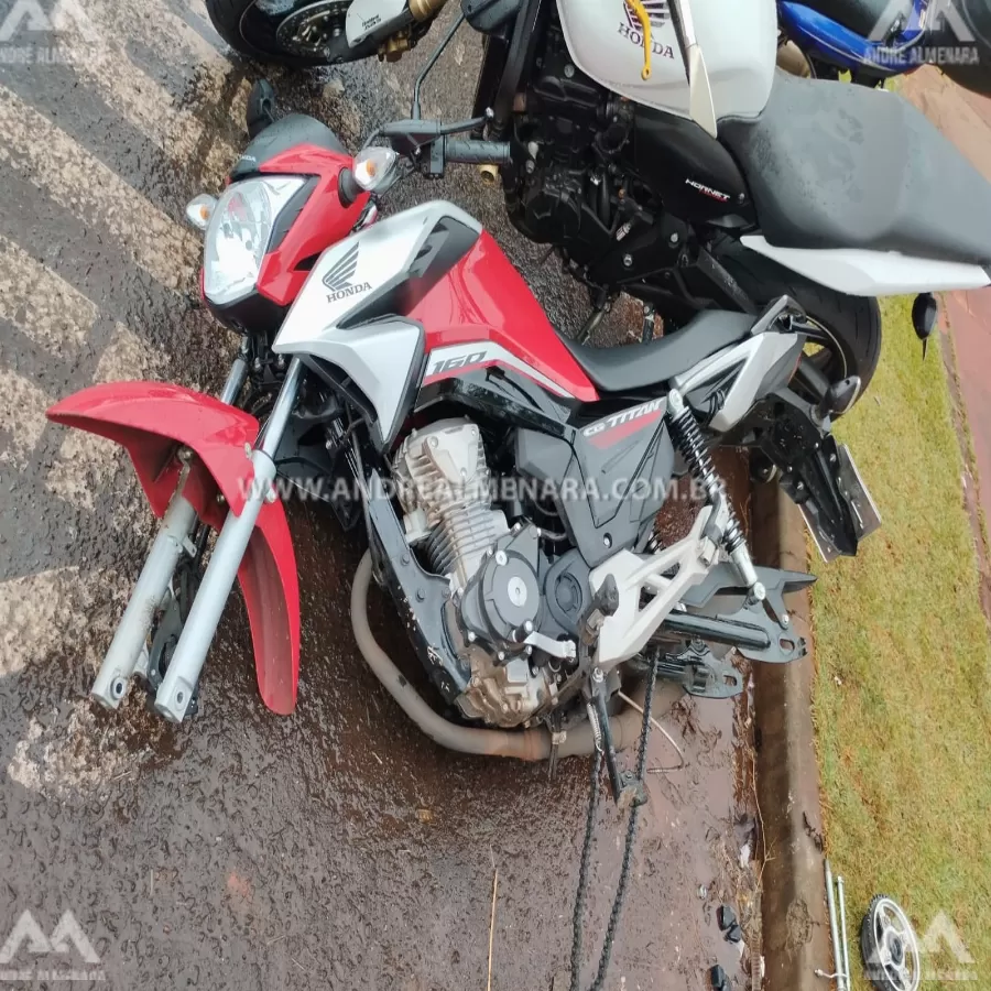 Rodas de motocicleta são furtadas em avenida movimentada de Maringá