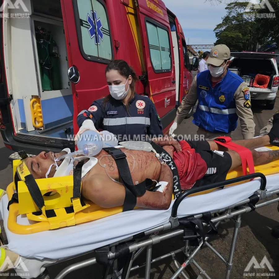 Homem de 29 anos é entubado após ser ferido por três facadas em Maringá