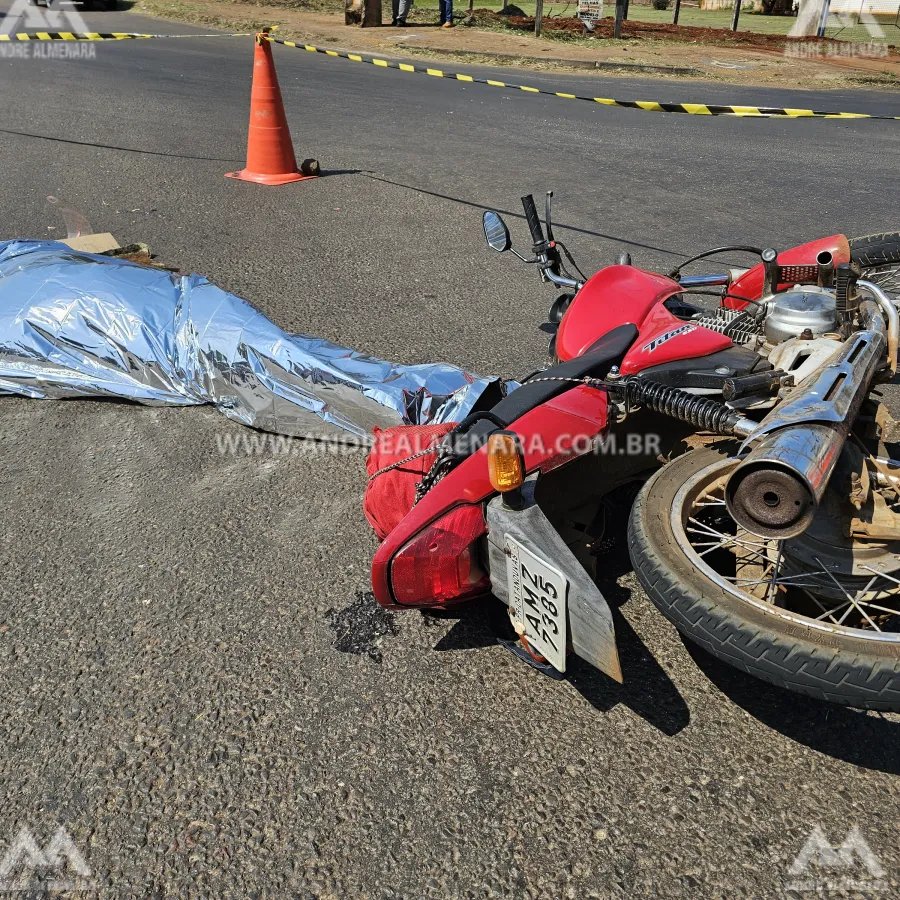 Motociclista de 50 anos morre após ser atropelado por carreta em Maringá