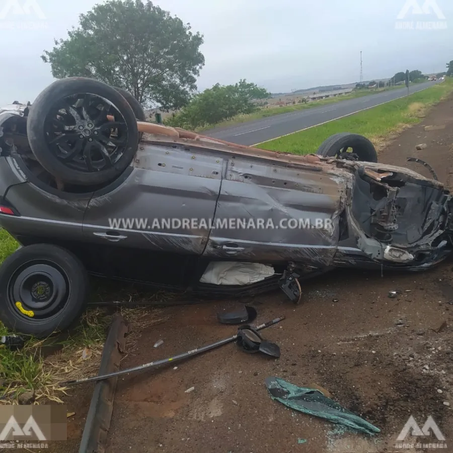 Maringaense escapa da morte ao ser fechado por outro veículo na rodovia PR-317