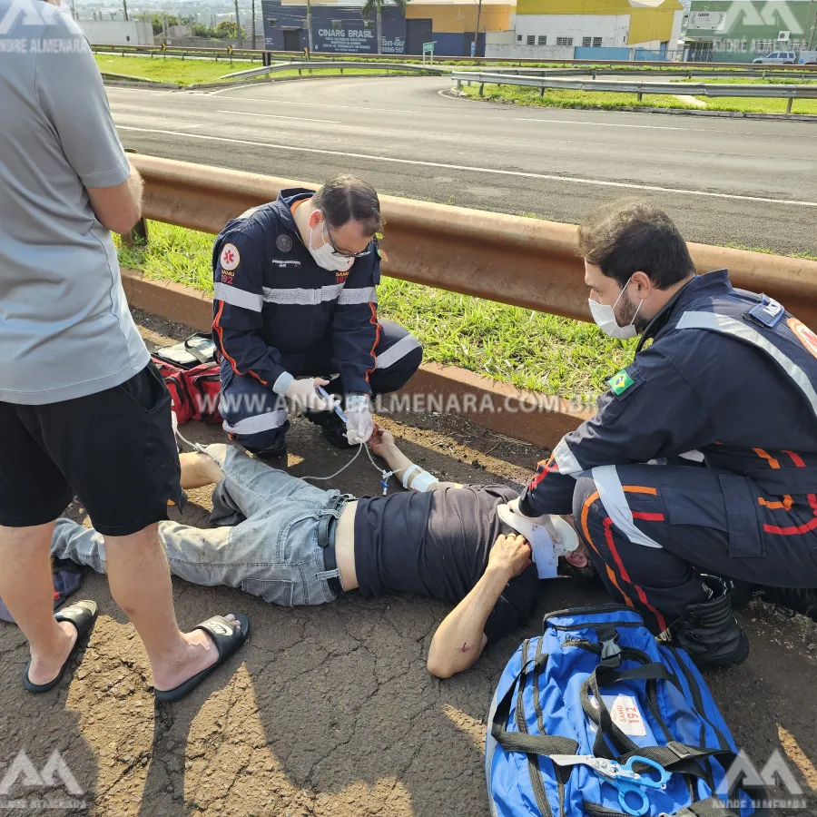 Pedestre sofre acidente grave ao ser atropelado por caminhão em Maringá