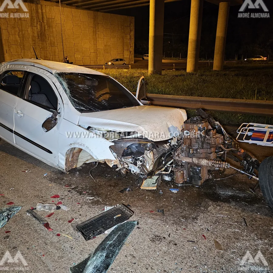 Motorista escapa ileso de acidente gravíssimo em Maringá