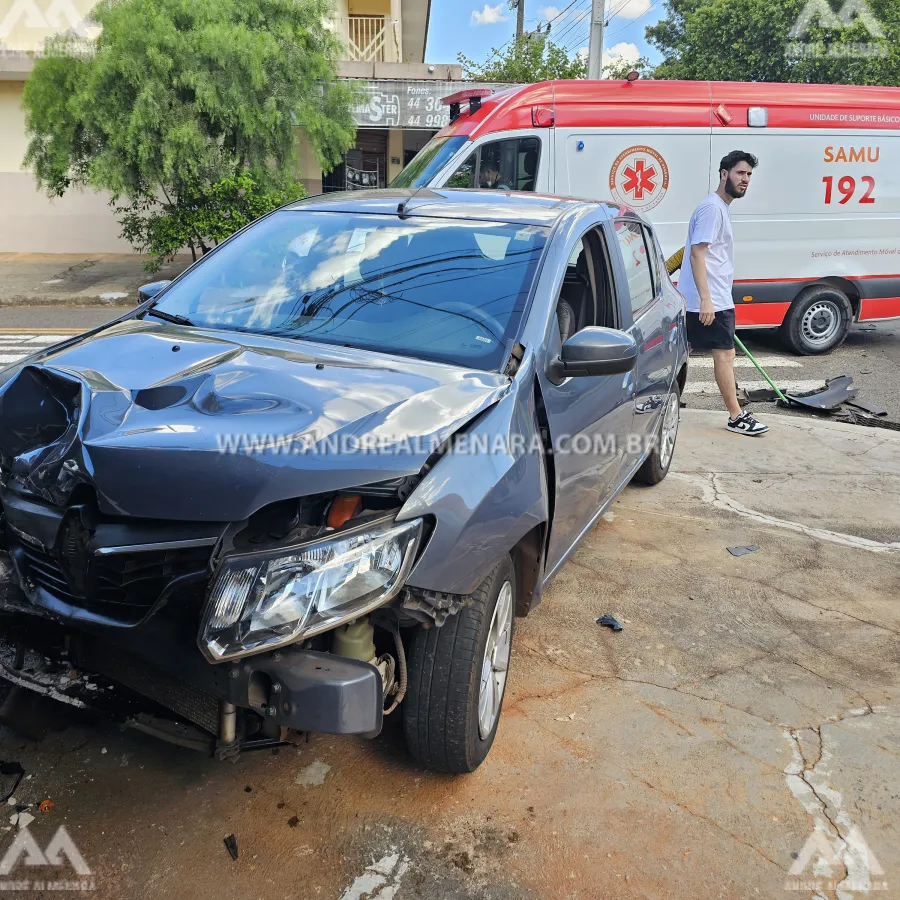 Motoboy sofre acidente gravíssimo após carro cruzar preferencial em Maringá