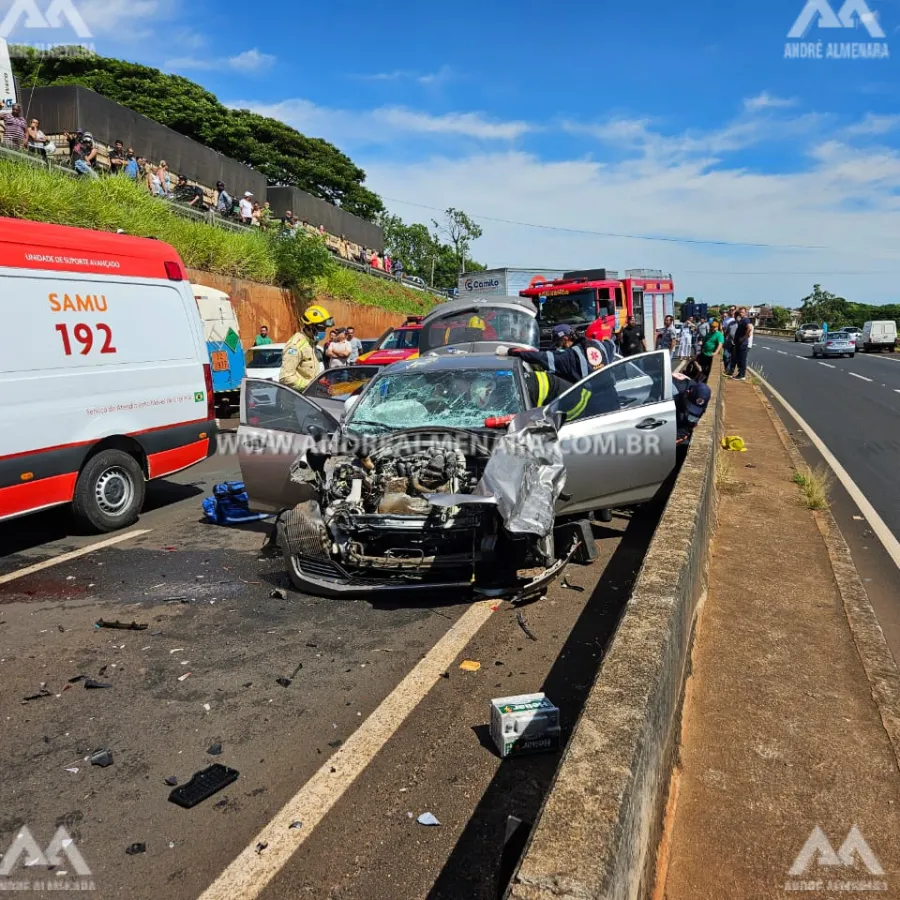 Acidente grave na rodovia de Mandaguaçu deixa um saldo de três feridos