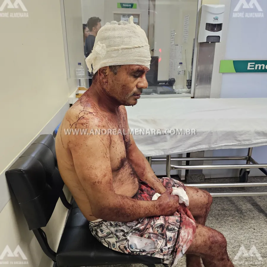 Homem é brutalmente agredido a coronhadas na cidade de Maringá