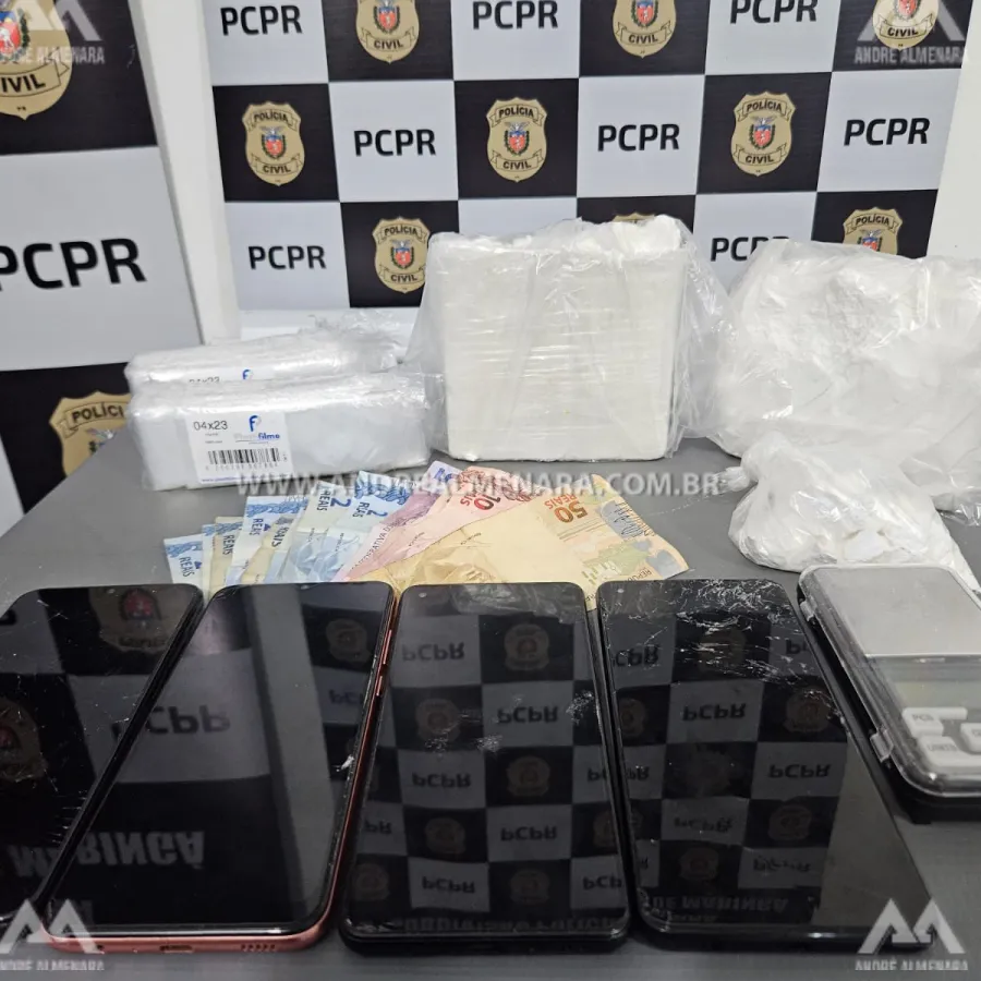 Casal de traficantes é preso com 1 quilo de cocaína em Maringá