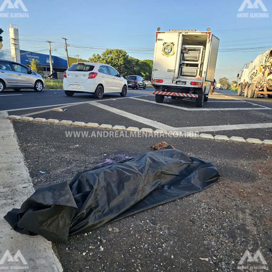 Homem não identificado morre ao ser atropelado por veículo em Maringá