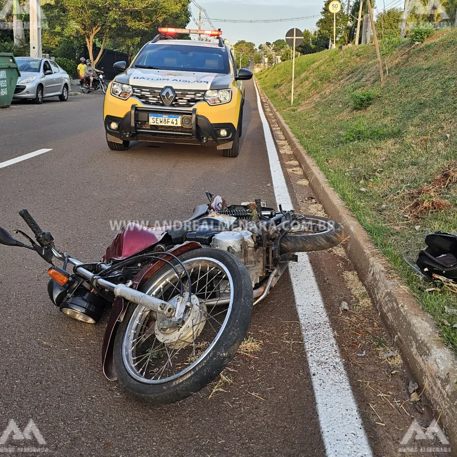 Criminoso abandona moto e arma de fogo durante perseguição policial em Maringá