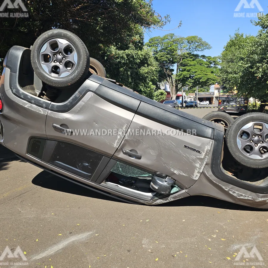 Motorista causa acidente ao cruzar preferencial em Maringá