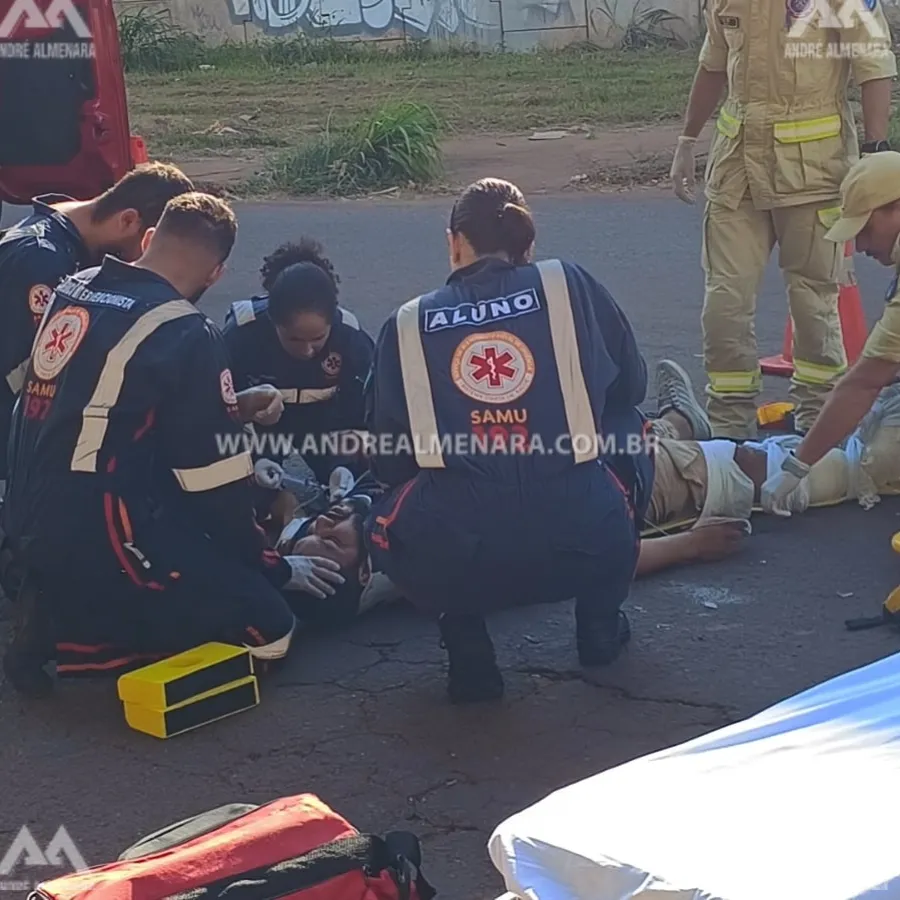 Motociclista fica gravemente ferido ao sofrer acidente em Maringá