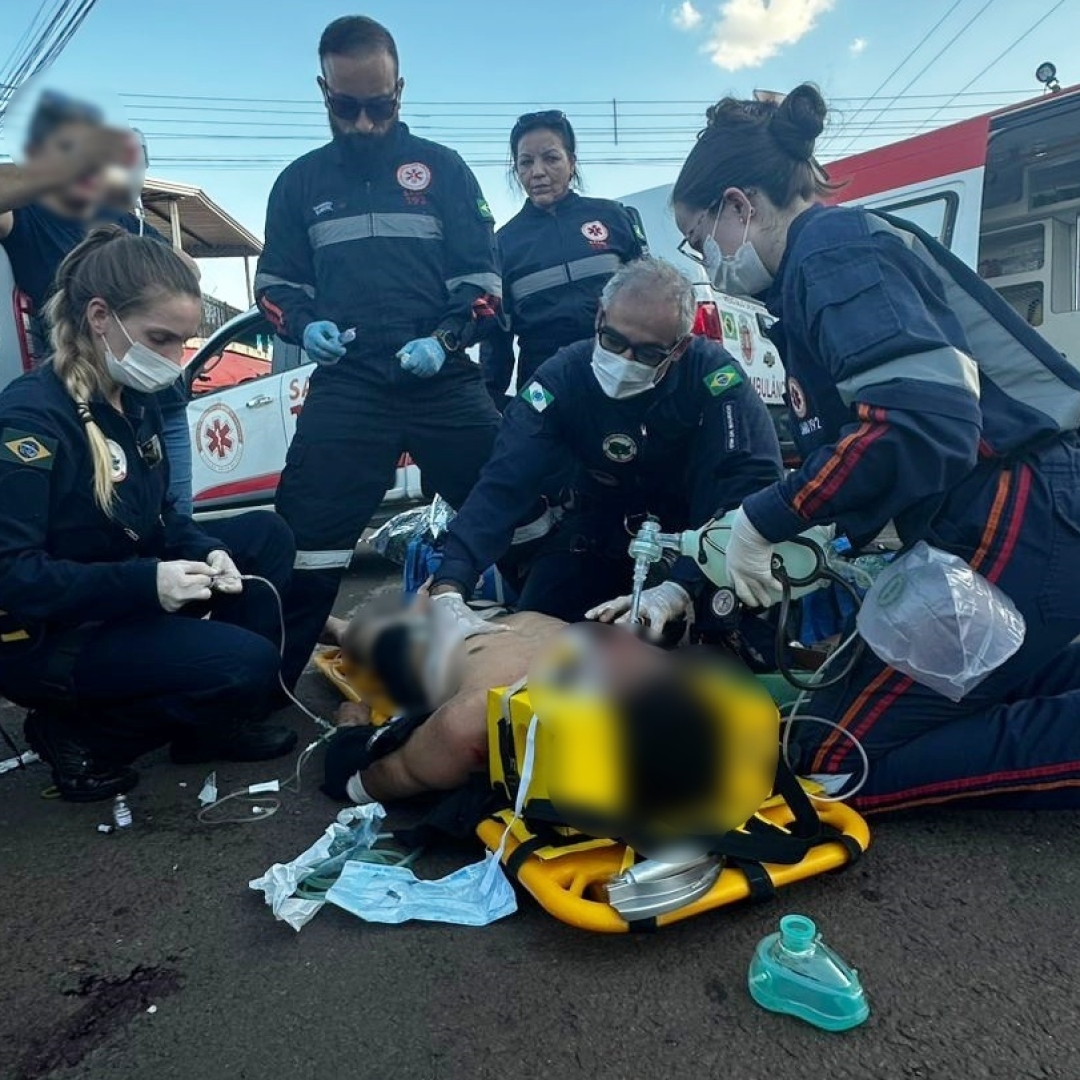 Motociclista de 23 anos é intubado após sofrer acidente grave em Paiçandu