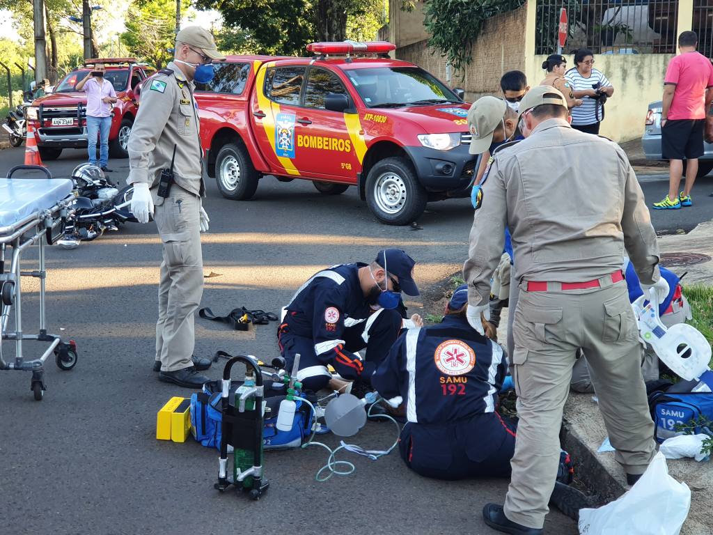 Acidente no Conjunto Ney Braga deixa motociclista gravemente ferido