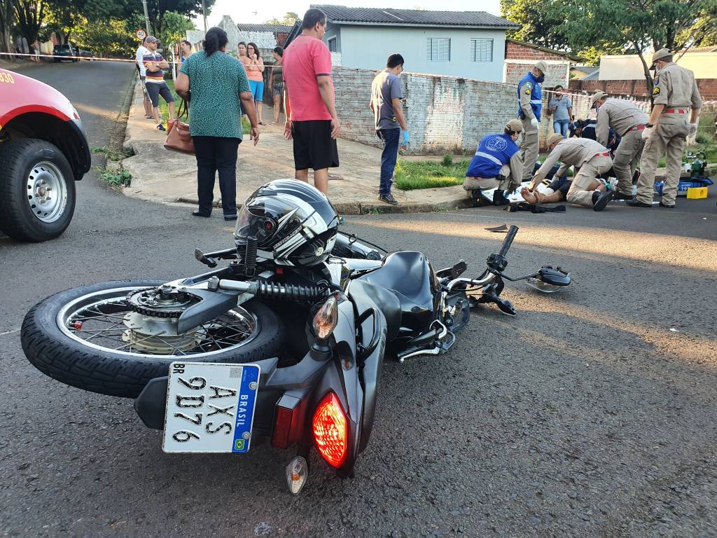 Acidente no Conjunto Ney Braga deixa motociclista gravemente ferido