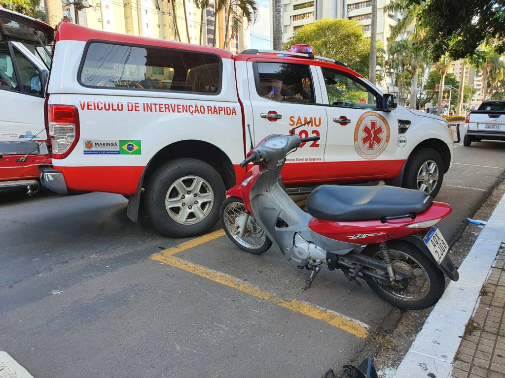 Motociclista de 30 anos é intubado após sofrer acidente no centro de Maringá